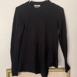 Aritzia Babaton black sweater asymmetrical wool viscose nylon linen